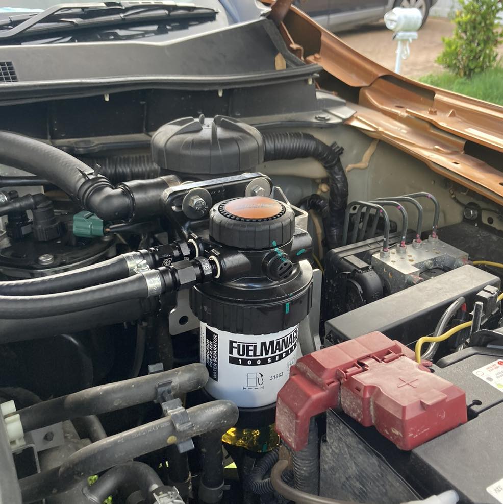 Fuel Manager Pre-filter installed into Nissan Navara NP300 engine.